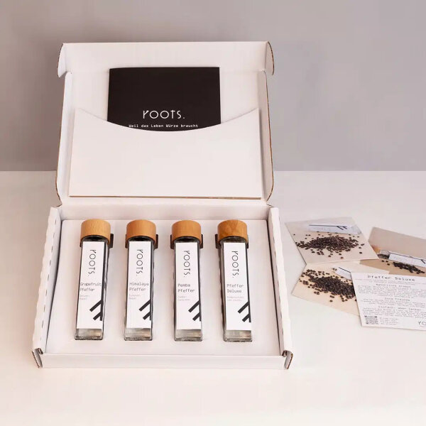 4 edle Pfeffer im Geschenkkarton