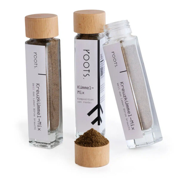 Kreuz-Kümmel-Mix im roots. Gewürzglas