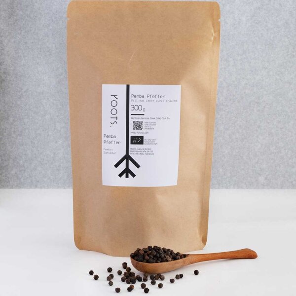 Pfeffer schwarzer Pemba bio im Aromabeutel 100g